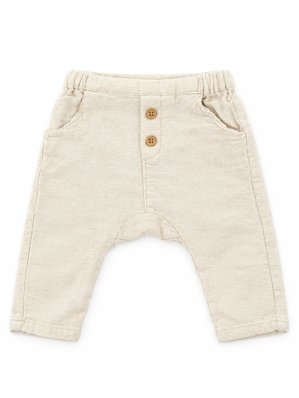 Zara Baby 3-6M Beige Linen Cotton Harem Pants Neutral Pull On